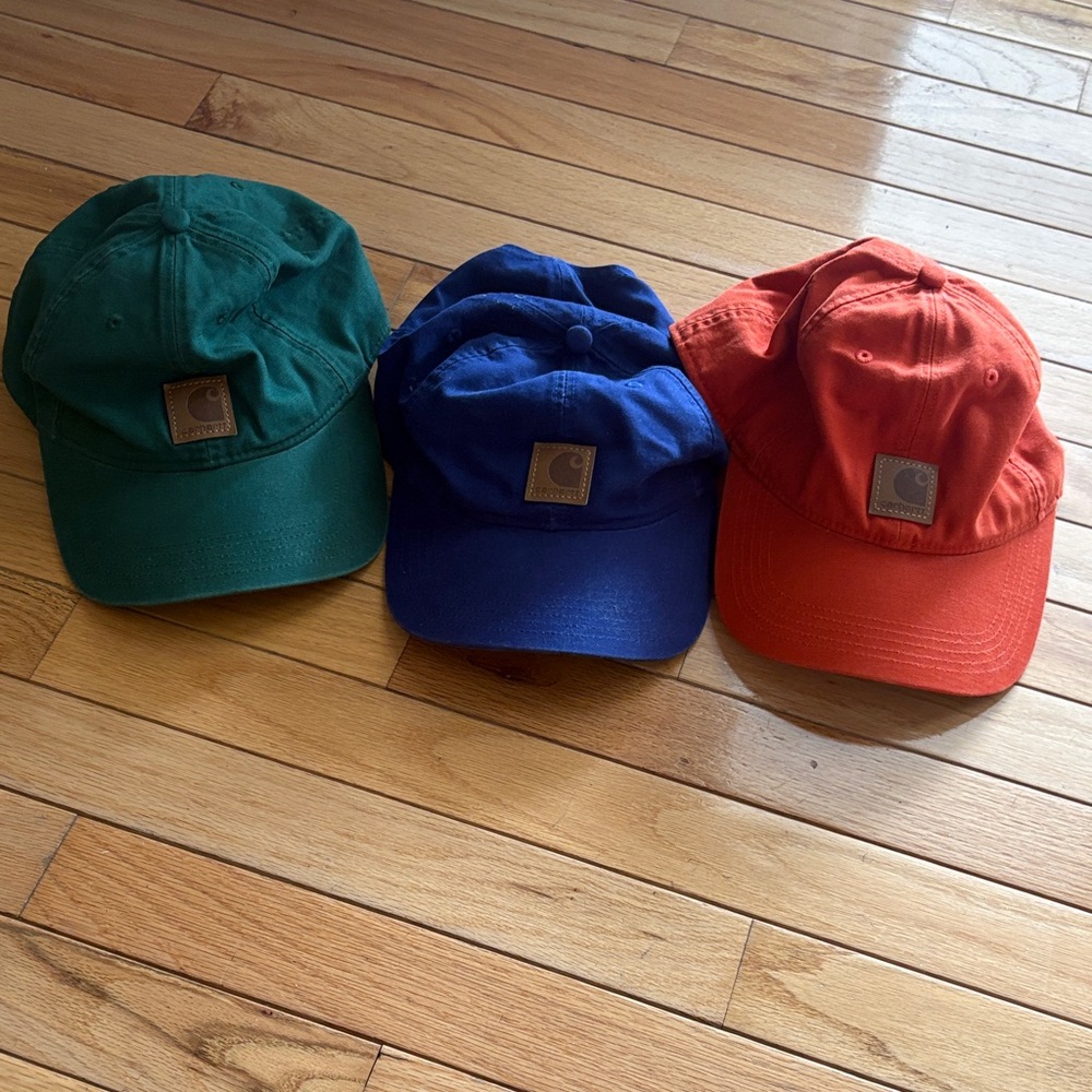 Carhartt Trio Cotton Twill Caps - Green, Blue, Orange